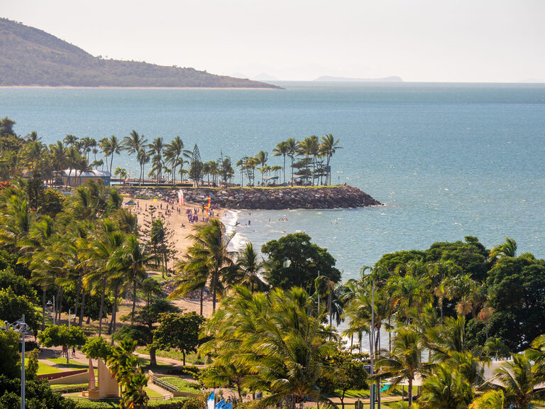 Aerial photo of the Strand, Townsville | Tasman Holiday Parks | Things to do in Townsville