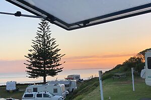 View from caravan at Papamoa Beach | Tasman Holiday Parks