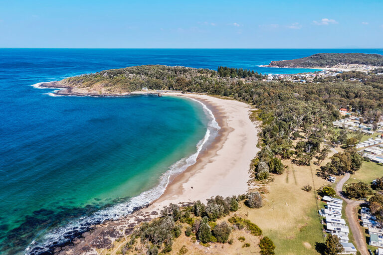 Aerial of Kioloa Beach, South Coast NSW | Tasman Holiday Parks Kioloa Beach