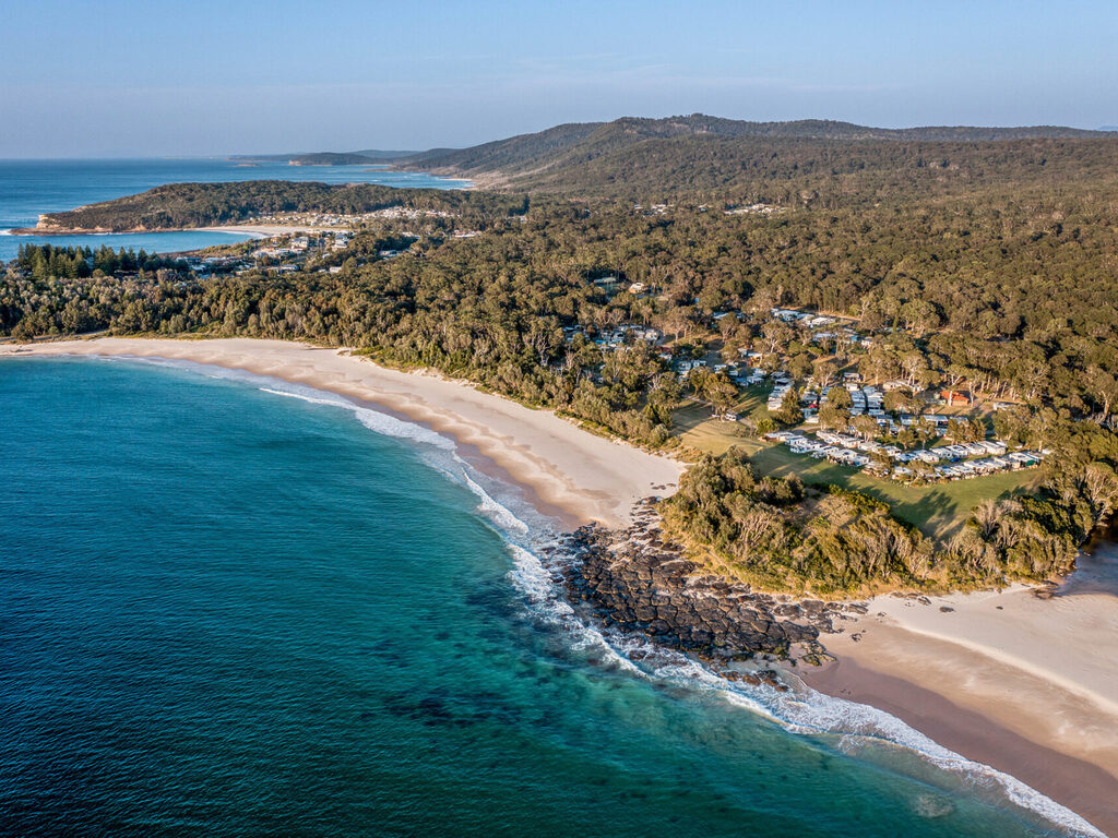 Aerial of Kioloa Beach, South Coast NSW | Tasman Holiday Parks Kioloa Beach