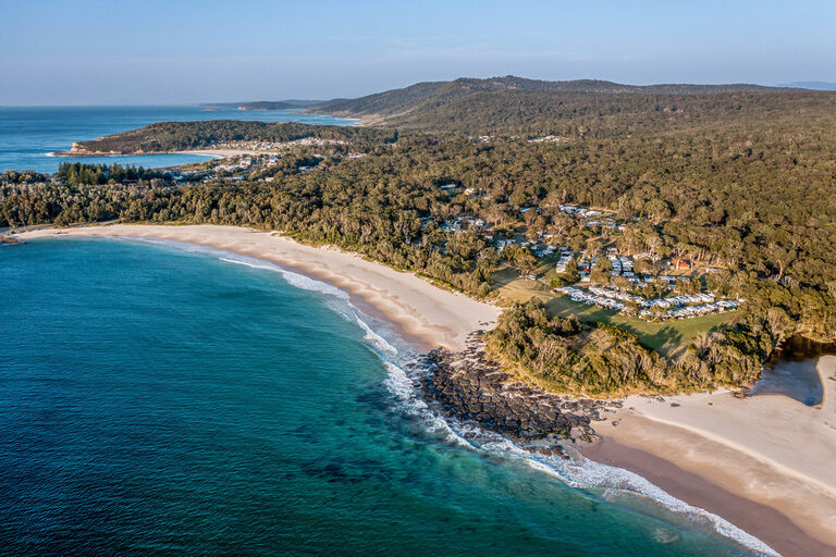 Aerial of Kioloa Beach, South Coast NSW | Tasman Holiday Parks Kioloa Beach