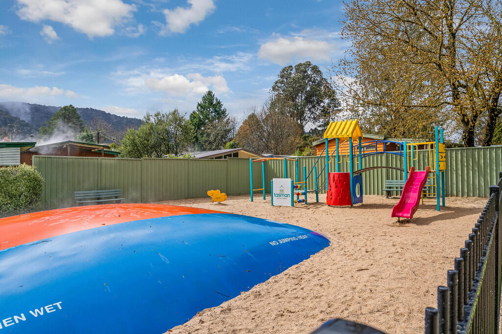 Jumping pillow and playground at Tasman Holiday Parks South Bright