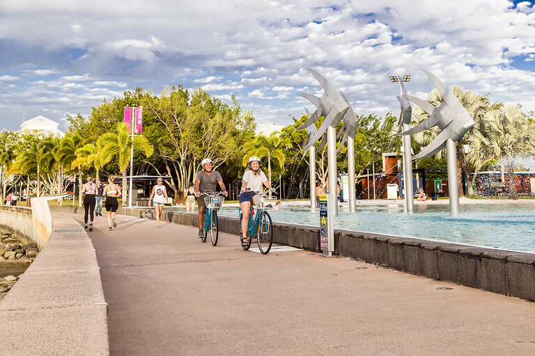 Bike riding along Cairns Esplanade | Tasman Holiday Parks - Cairns Cool Waters