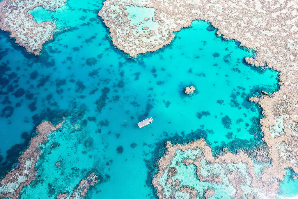 Aerial view of Heart Reef | Airlie Beach