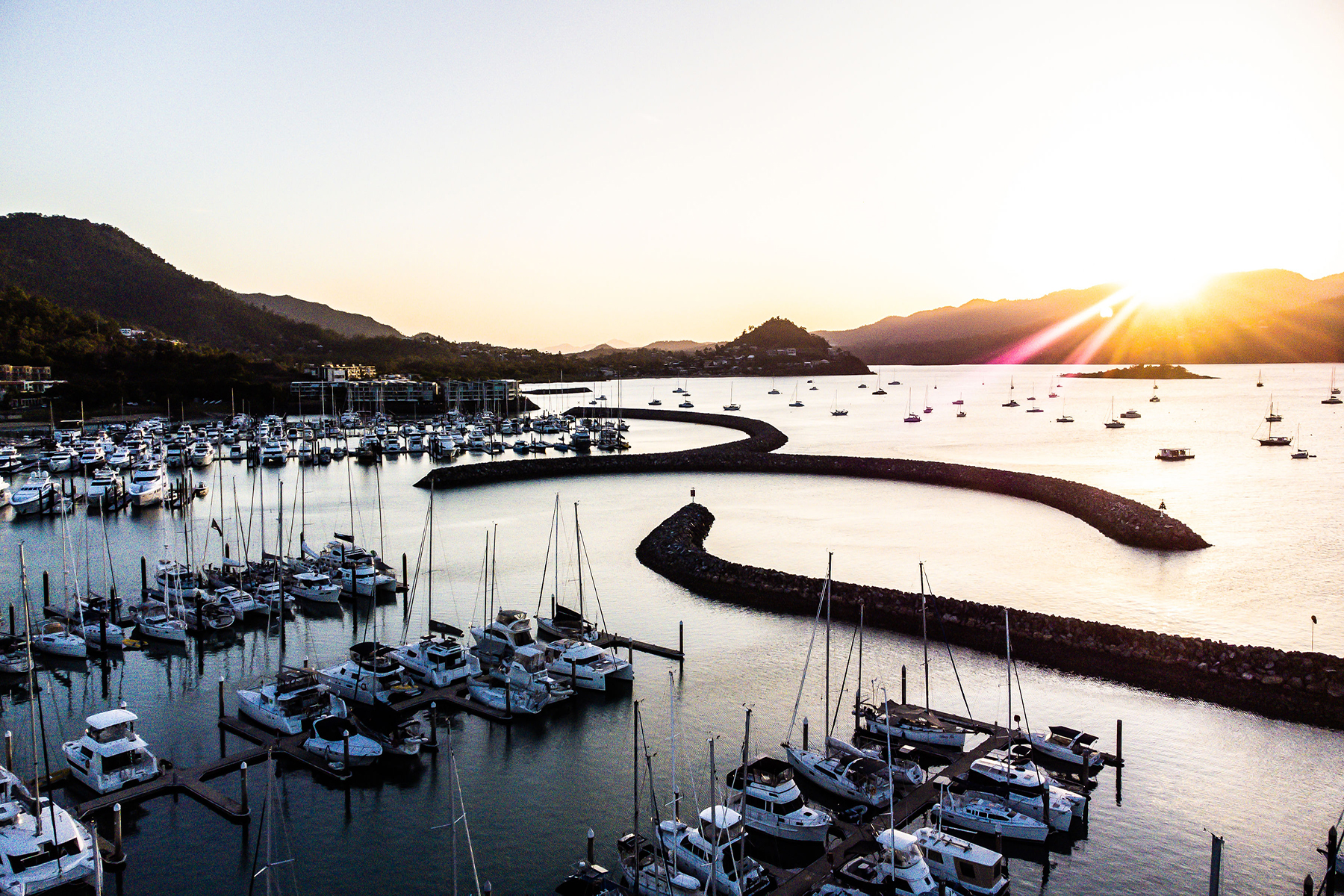 Aerial view of the Marina, Airlie Beach