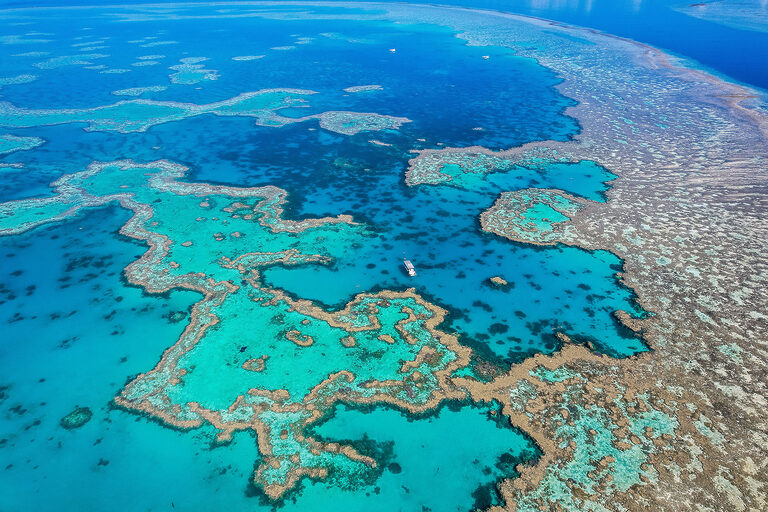 Aerial view of Heart Reef | Airlie Beach