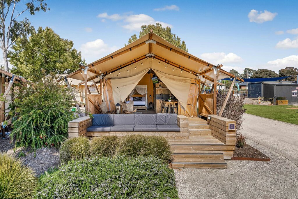 Glamping Accommodation Tent at Tasman Holiday Parks - Bendigo