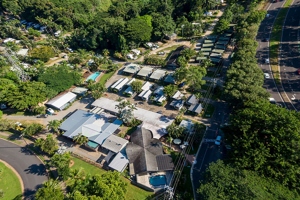 Aerial view of the park | Tasman Holiday Parks - Cairns Cool Waters