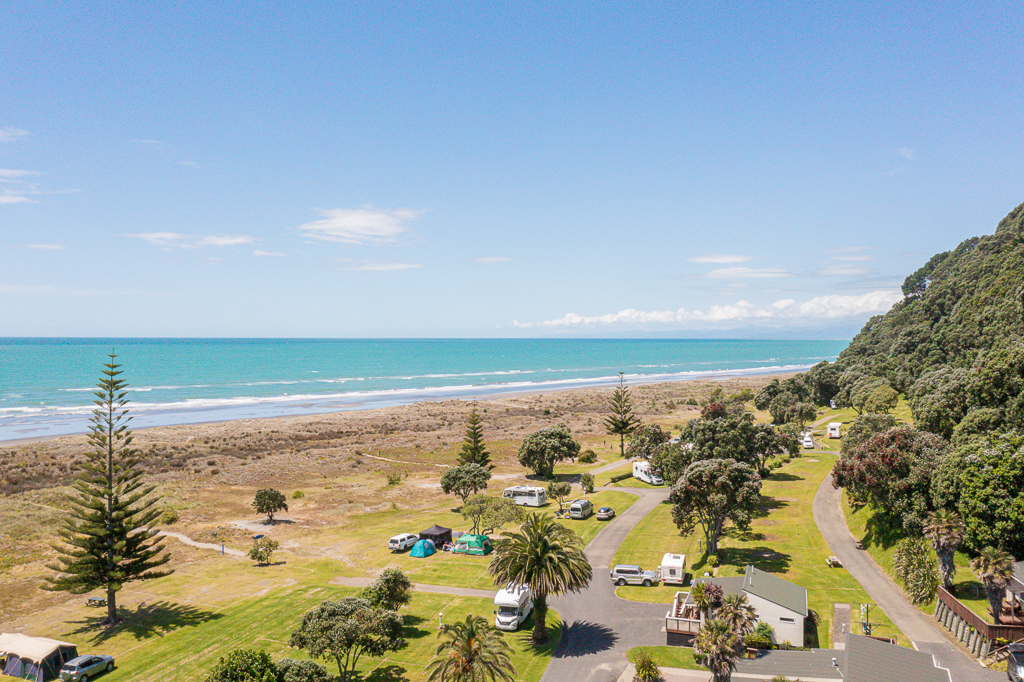 Tasman Holiday Parks - Ohiwa Beach aerial view of the park