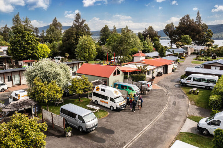 Aerial of Tasman Holiday Parks Te Anau