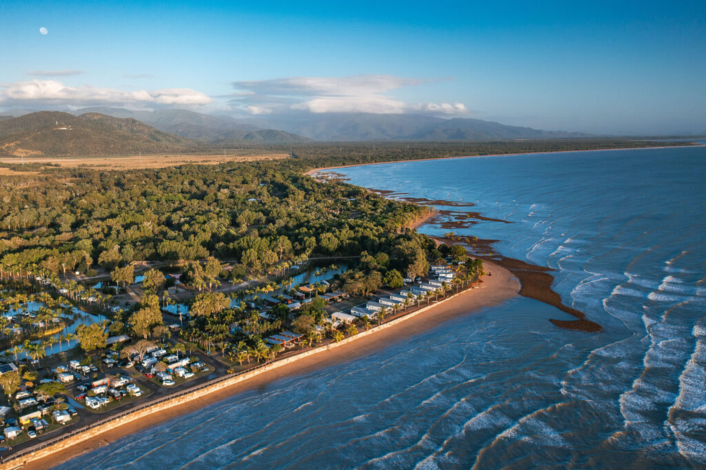 Aerial view of Balgal Beach | Tasman Holiday Parks - Rollingstone