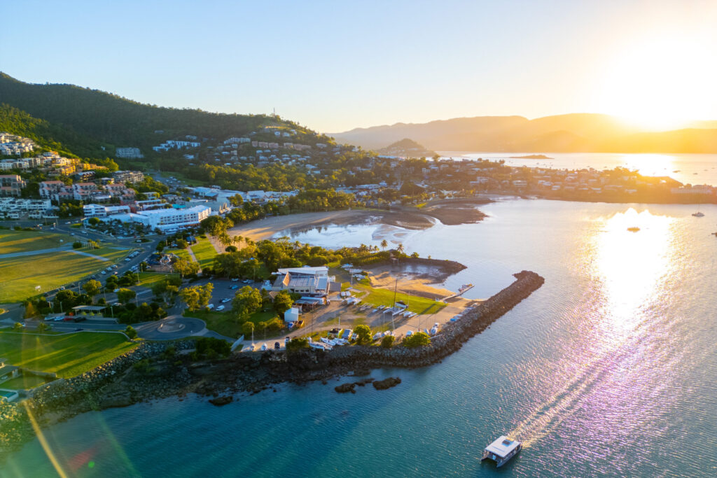 Aerial view of Airlie Beach | Tasman Holiday Parks