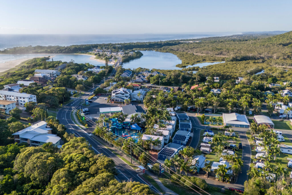 Aerial image of Tasman Holiday Parks - North Star in Hastings Point, NSW