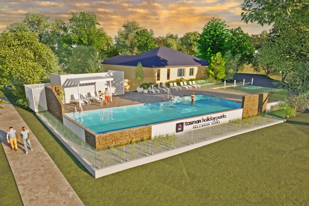 Tasman Holiday Parks Yallingup Caves Pool Render